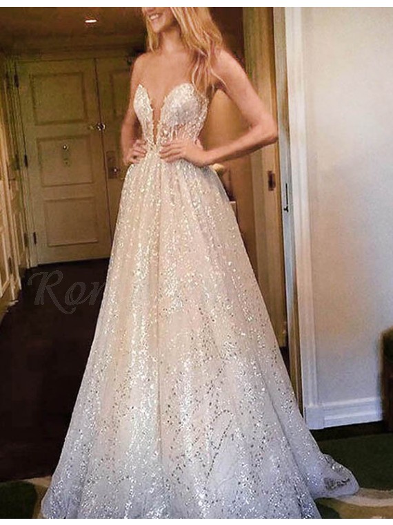 lace train prom dress
