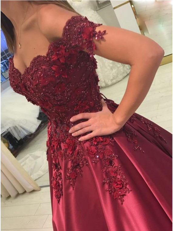 burgundy prom dress