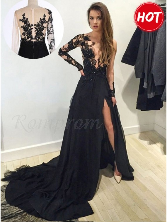 matte black prom dress