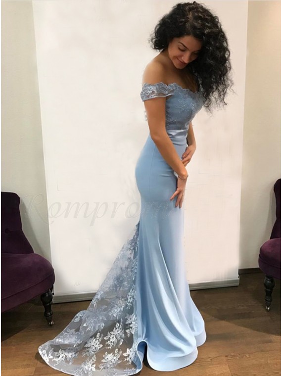 light blue prom dresses mermaid