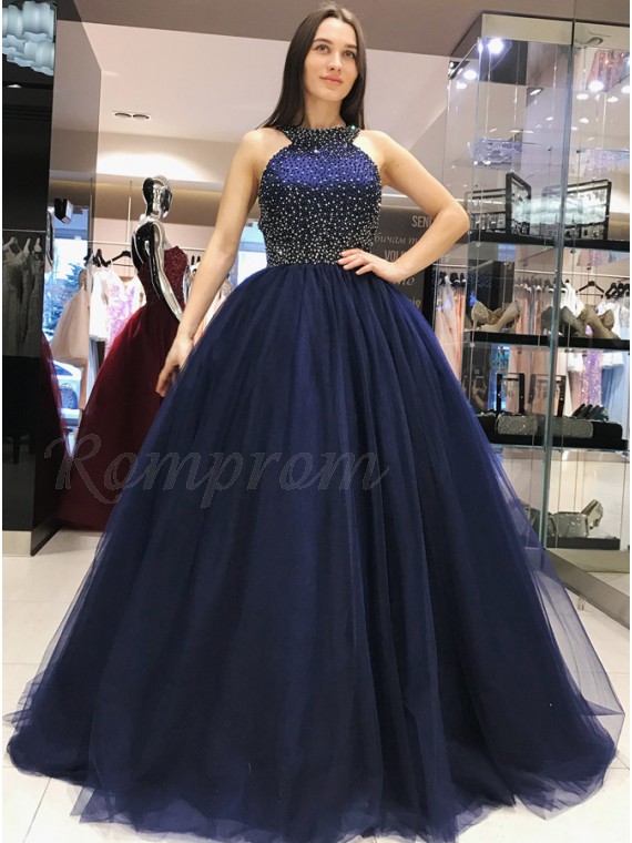 blue and grey prom dresses