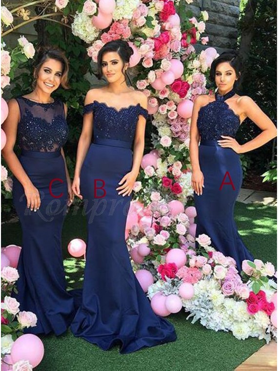 royal blue lace bridesmaid dresses