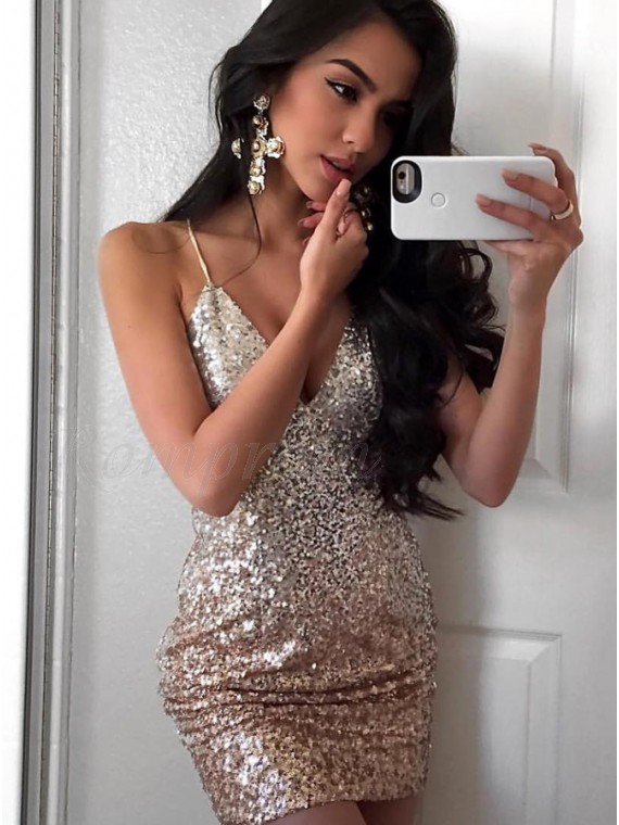 silver sequin cocktail dress