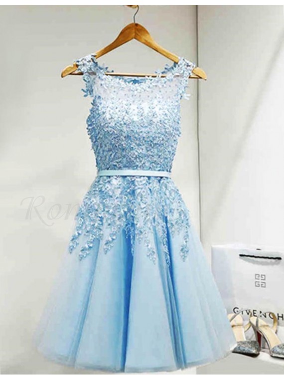 blue short hoco dresses