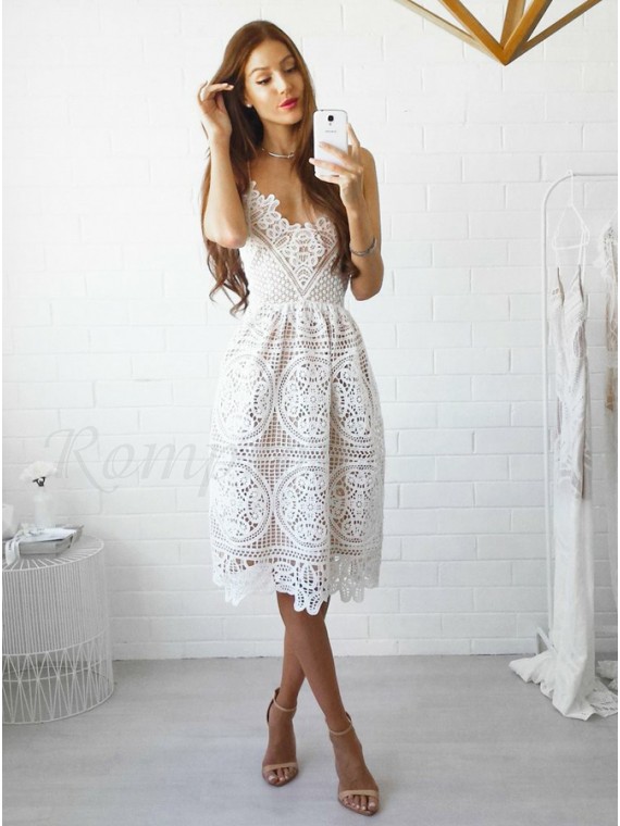 knee length lace dress