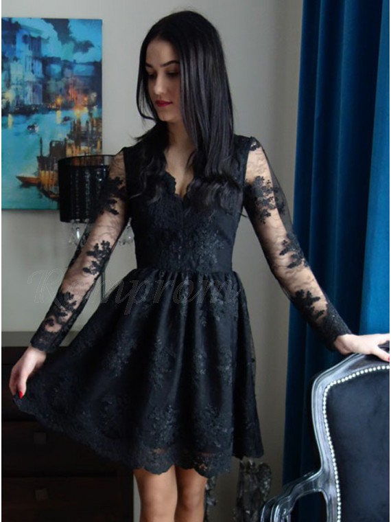 short black dress long sleeves