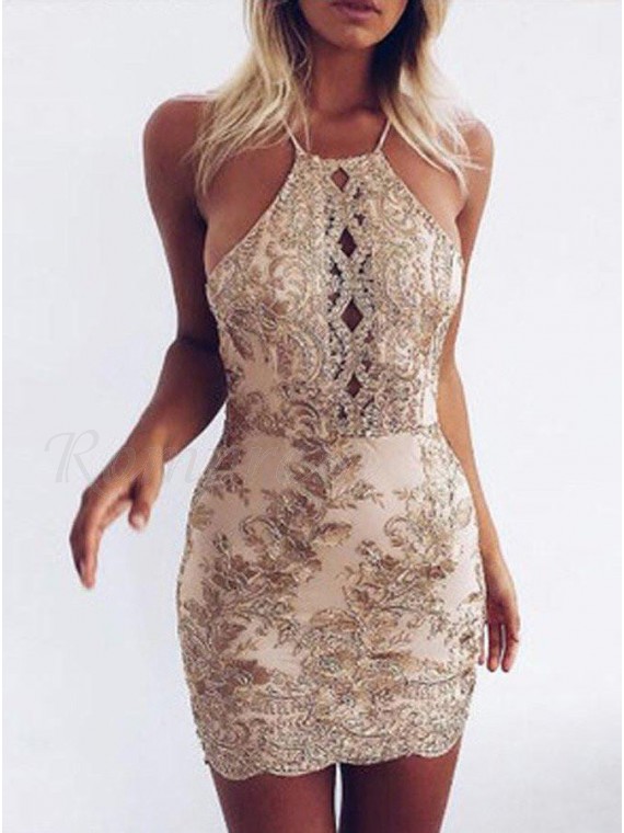 champagne backless dress