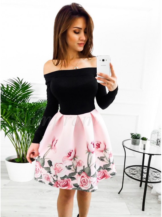 pink floral homecoming dress