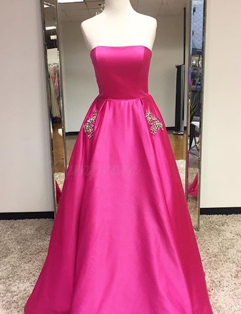 fuchsia strapless dress