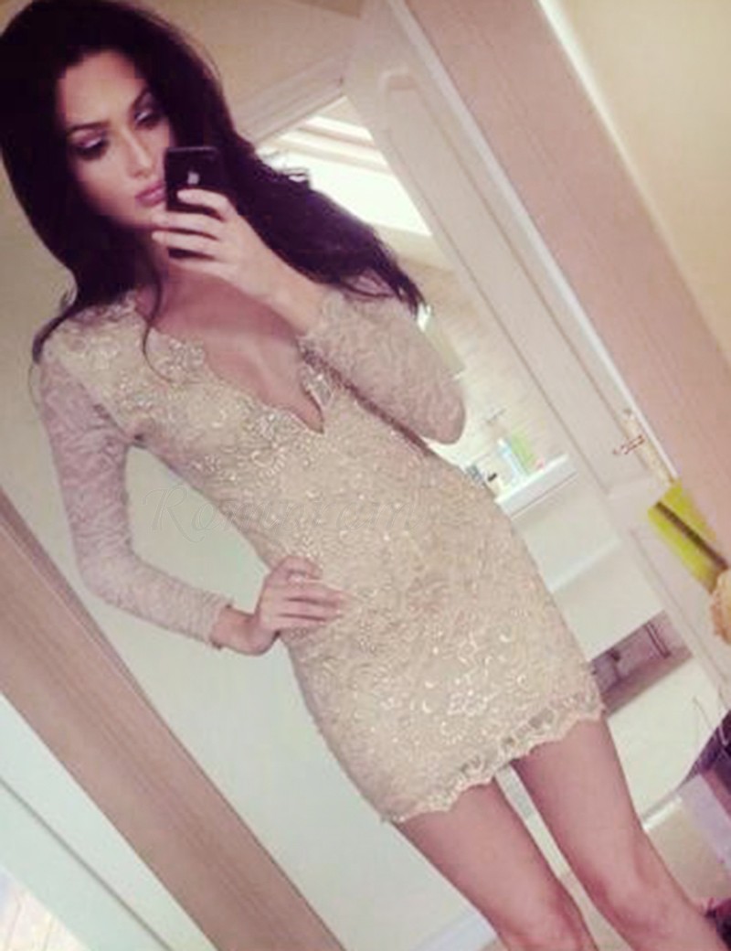 champagne lace cocktail dress