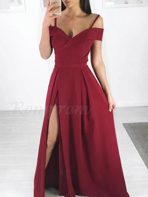 prom dresses dark red
