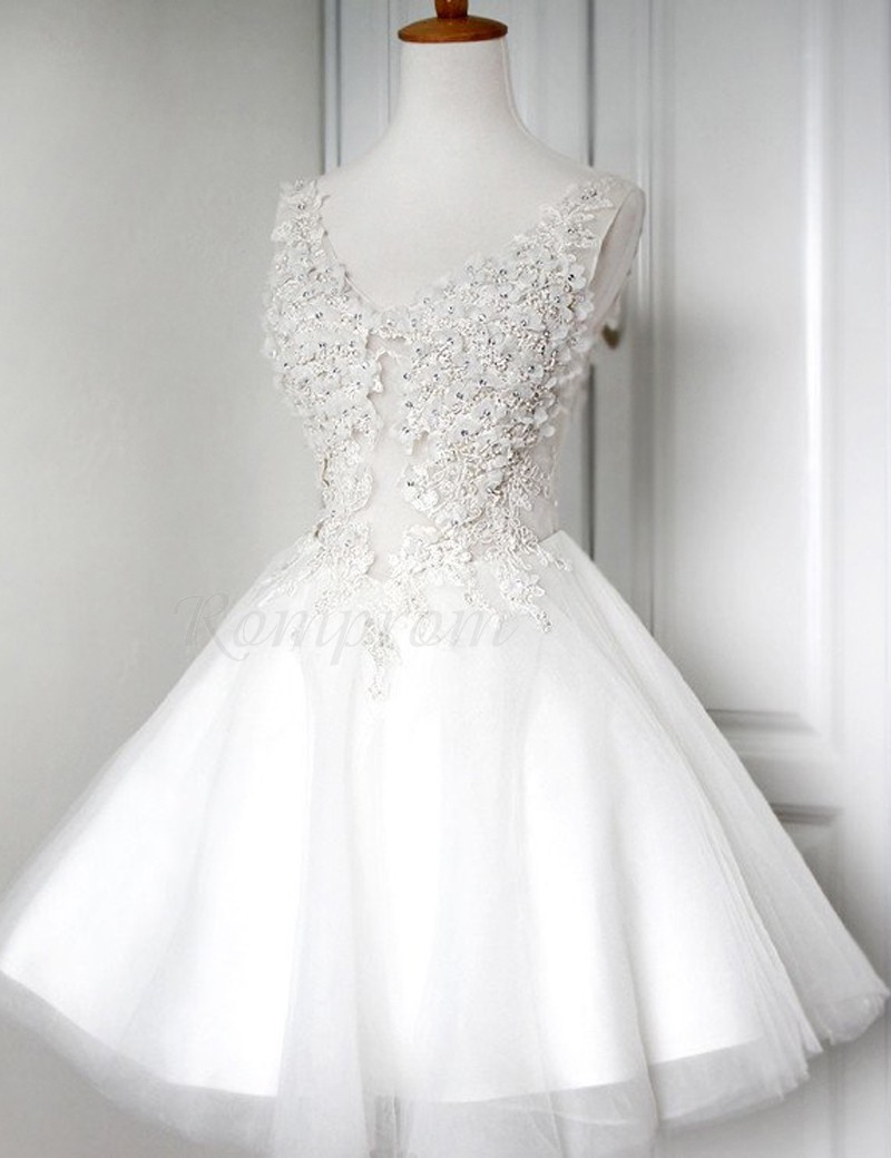 short white tulle dress