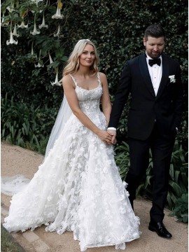 Charming Square Collar Lace Wedding Dress