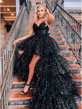 Black High Low Princess Prom Dress